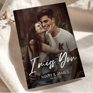 Minimalistisch klassiek grappig ik mis je moderne  briefkaart