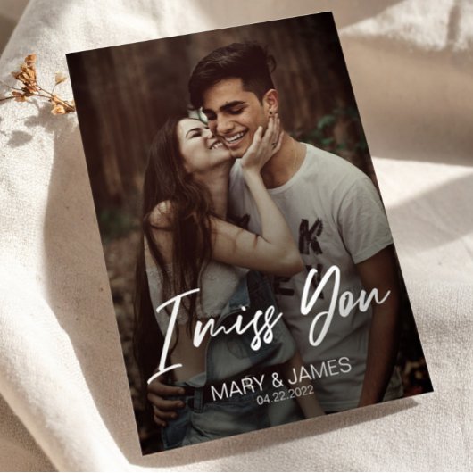 Minimalistisch klassiek grappig ik mis je moderne  briefkaart