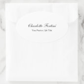 Minimalistisch klassiek handschrift ovale sticker (Tas)