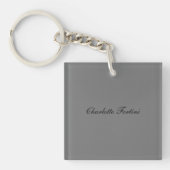Minimalistisch klassiek handschrift script naam gr sleutelhanger (voorkant)