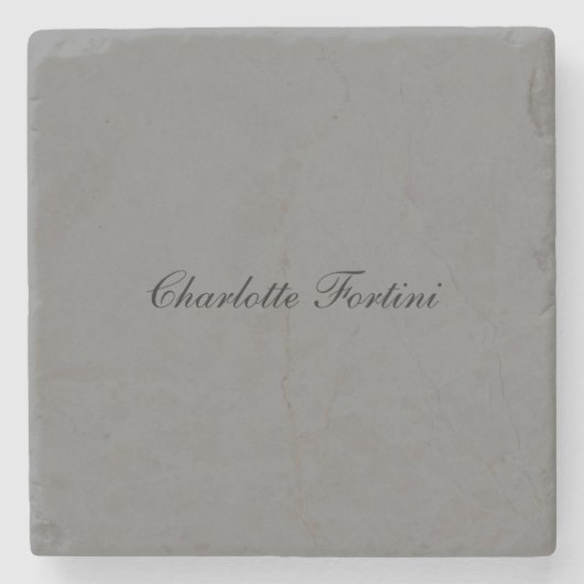 Minimalistisch klassiek handschrift script naam gr stenen onderzetter (Voorkant)