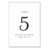 Minimalistisch klassiek tabelnummer kaart (Voorkant)