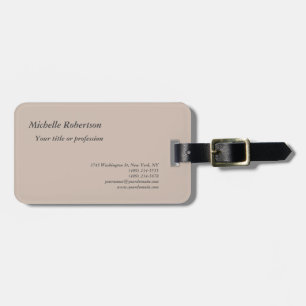 Minimalistisch klassiek vlakmateriaal bagagelabel