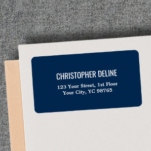 Minimalistisch Klassieke Elegant Navy Blue White L Etiket