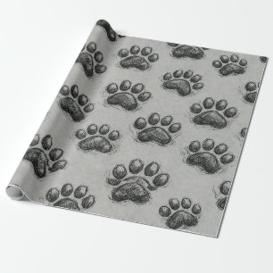 Minimalistisch klauwafdruk schets patroon (1) cadeaupapier