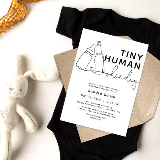 Minimalistisch klein menselijk Shindig Baby shower Kaart