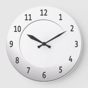 Minimalistisch klein metaal met zwarte cijfers grote klok