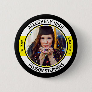 Minimalistisch kleurenreünie Foto: zwart-wit Ronde Button 5,7 Cm