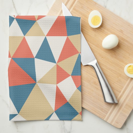 Minimalistisch kleurrijk Abstract geometrisch patr Theedoek (Quarter Fold)