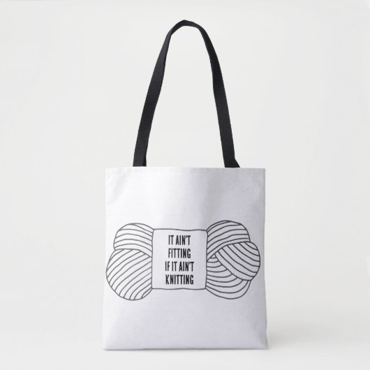 Minimalistisch Knitting Project Bag - Funny Quote Draagtas (Voorkant)