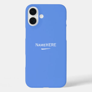 Minimalistisch, koel blauw Gepersonaliseerd naam o iPhone 16 Plus Hoesje