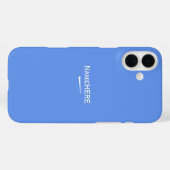 Minimalistisch, koel blauw Gepersonaliseerd naam o Case-Mate iPhone Case (Achterkant (horizontaal))