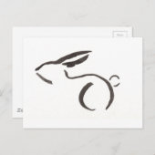 Minimalistisch konijn briefkaart (Voorkant / Achterkant)