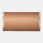 Minimalistisch koper bruin en goud monogram bureaumat (Voorkant)