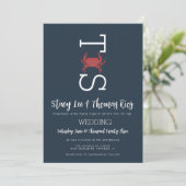 Minimalistisch krab broil Typography Wedding Kaart (Staand voorkant)