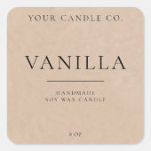 Minimalistisch Kraft - Aangepast kaartenlabel Vierkante Sticker (Voorkant)