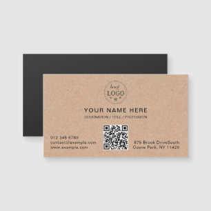 Minimalistisch Kraft Paper Magnetische Kaart Ontwe