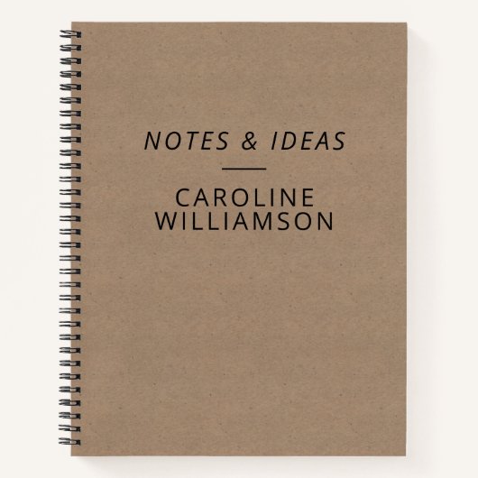 Minimalistisch Kraft Style Notitieboek met persoon (Voorkant)