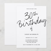 Minimalistisch Kraftpapier 30e Verjaardag Kaart (Voorkant / Achterkant)