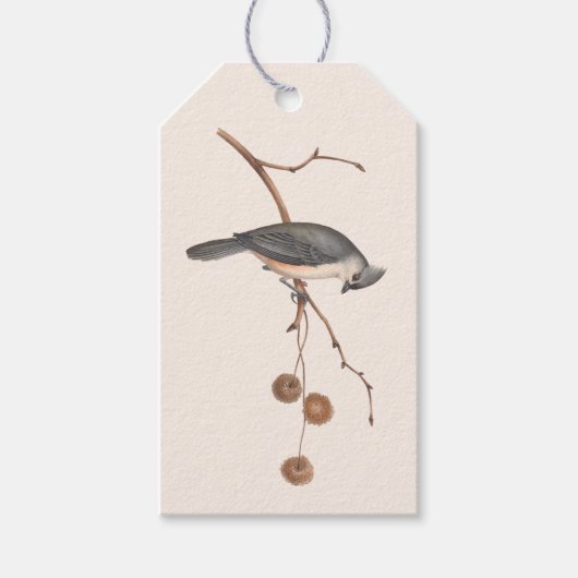 Minimalistisch Label met roze en grijze wintergift Cadeaulabel (Voorkant)