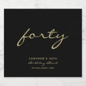 Minimalistisch label voor zwarte en goudleeftijd o sparkling wijnetiket (Enkel label)