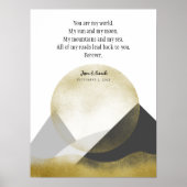 Minimalistisch landschap van bergen Elegant Weddin Poster (Voorkant)