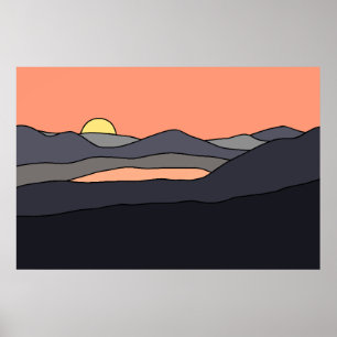 Minimalistisch landschap - Zonneontwerp 287 Poster