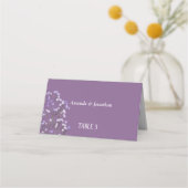 Minimalistisch lavender Floral Wedding Place Cards (Achterkant)