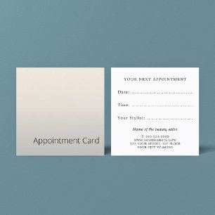 Minimalistisch legant Faux Silver Beauty Salon Afsprakenkaartje