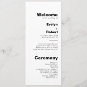 Minimalistisch legant formeel weddenschap programma (Voorkant)