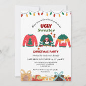 Minimalistisch lelijk sweater kerstfeest kaart (Voorkant)