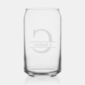 Minimalistisch Letter C Monogram en Aangepaste Naa Blikvorm Glas (Achterkant)