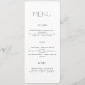 Minimalistisch licht restaurant- of trouwmenu programma (Voorkant)