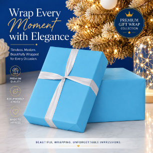 Minimalistisch lichtblauw luxe inpakpapier
