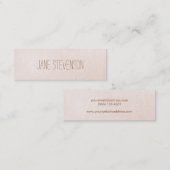 Minimalistisch: lichtroze linnen look mini visitekaartje (Voorkant / Achterkant)