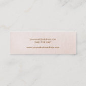 Minimalistisch: lichtroze linnen look mini visitekaartje (Achterkant)