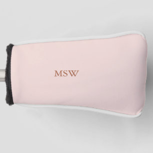 Minimalistisch lichtroze monogram stijlvol golfheadcover