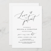 Minimalistisch, Liefde is patiënt, Verander de dat Kaart (Voorkant / Achterkant)