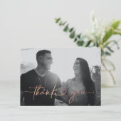 Minimalistisch liefdeshart bruiloft Foto bedankt (Staand voorkant)