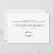 Minimalistisch liefdeshart bruiloft Foto bedankt (Achterkant)