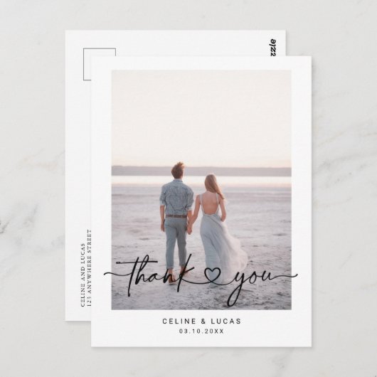 Minimalistisch liefdeshartsweduwschap Hartelijk da Briefkaart (Voorkant / Achterkant)