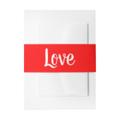 Minimalistisch liefdesrood withuwelijk uitnodigingen wikkel (Voorkant Voorbeeld)