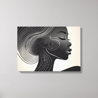 Minimalistisch lijnkunstportret canvas afdruk