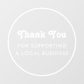 Minimalistisch Lijst Dank u voor lokale merktekens Raamsticker (Vel)