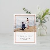 Minimalistisch Lijst Foto opslaan Datum Roos Gold Folie Uitnodiging Briefkaart (Staand Voorkant)