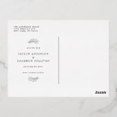 Minimalistisch Lijst Foto opslaan Datum Roos Gold Folie Uitnodiging Briefkaart (Achterkant)