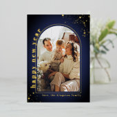 Minimalistisch Lijst foto van Arch nieuwjaar Folie Feestdagenkaart (Staand Voorkant)