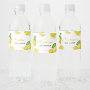 Minimalistisch limonade Baby shower Waterfles Etiket