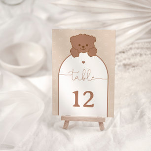 Minimalistisch Little Teddy Bear tafelnummer