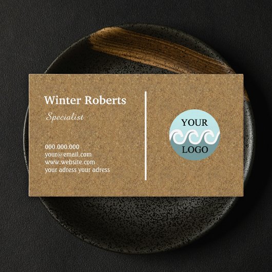 Minimalistisch logo kraft kurkhout visitekaartje